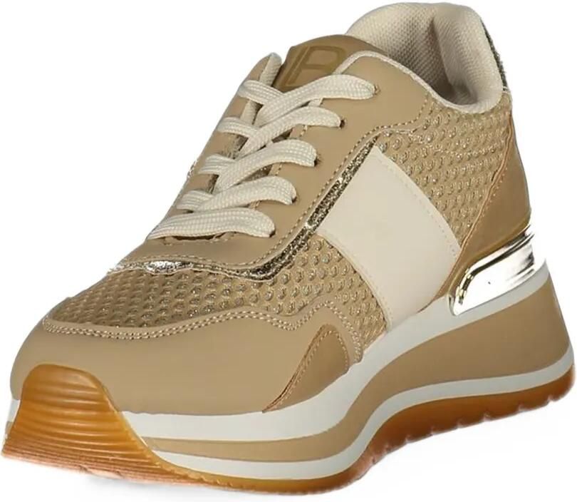 Laura Biagiotti stud-embellished mesh-panel sneakers Bruin - Foto 3