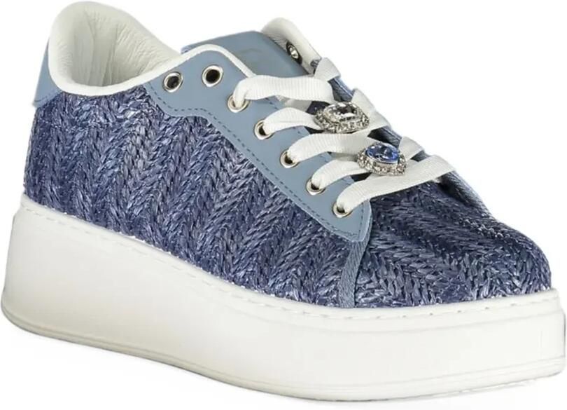 Laura Biagiotti woven-effect platform sneakers Blauw - Foto 3