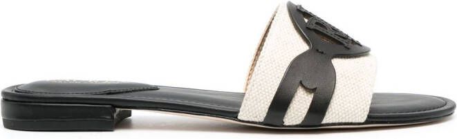 Lauren Ralph Lauren Slippers met logo-patch Beige