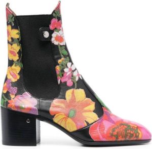 Laurence Dacade Angie laarzen met bloemenprint Zwart
