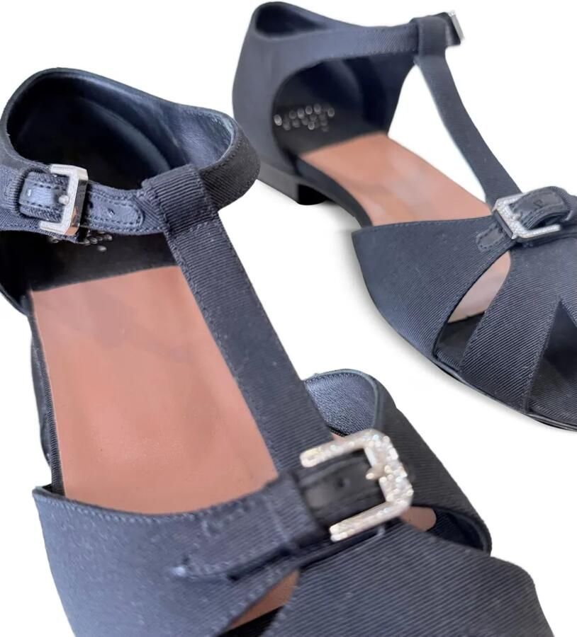 Laurence Dacade Jenna grosgrain sandalen verfraaid met stras Zwart - Foto 2