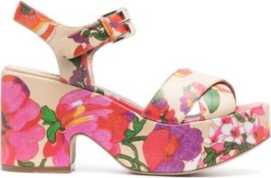 Laurence Dacade Sandalen met bloemenprint Beige