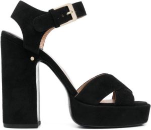 Laurence Dacade Rosange leren sandalen Zwart
