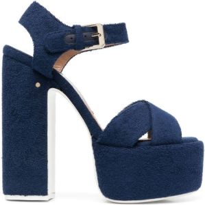 Laurence Dacade Rosella sandalen met plateauzool Blauw