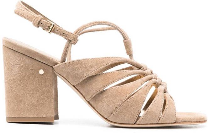 Laurence Dacade Suède sandalen met blokhak Beige