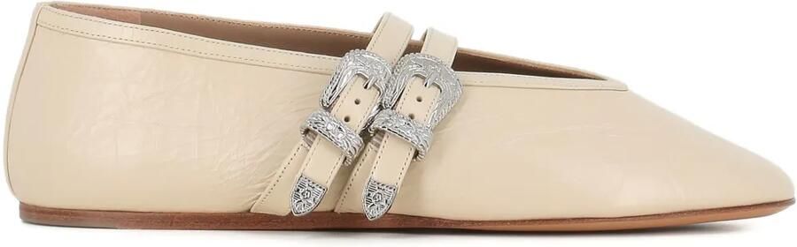 Le Monde Beryl Ballerina's verfraaid met gesp Beige
