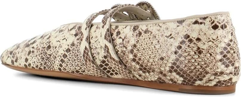 Le Monde Beryl Classic Claudia ballerina's met slangen-effect Beige - Foto 3
