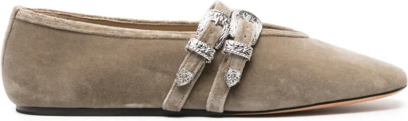 Le Monde Beryl Claudia fluwelen ballerina's Beige