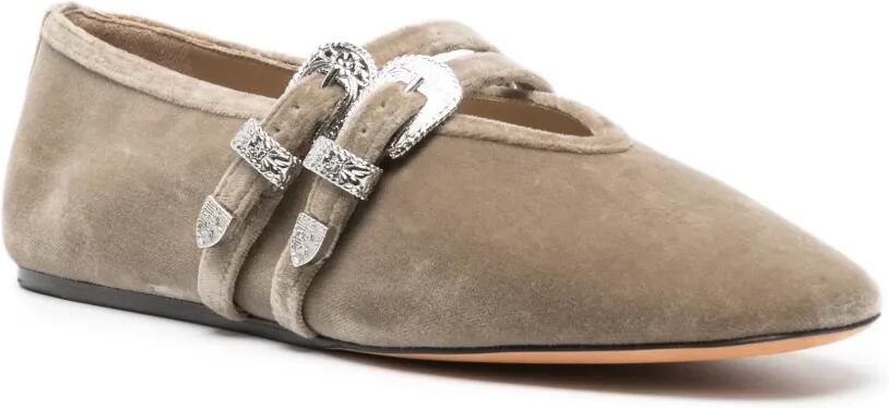 Le Monde Beryl Claudia fluwelen ballerina's Beige - Foto 2