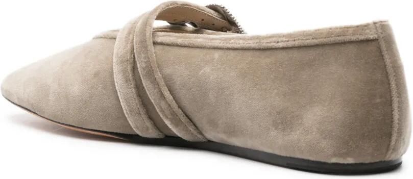 Le Monde Beryl Claudia fluwelen ballerina's Beige - Foto 3