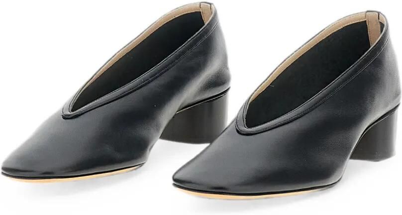 Le Monde Beryl Kalfsleren pumps met blokhak Zwart - Foto 3