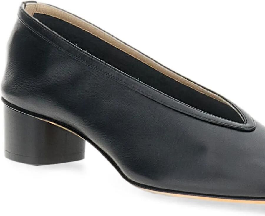 Le Monde Beryl Kalfsleren pumps met blokhak Zwart - Foto 2