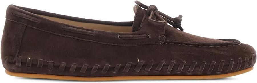 Le Monde Beryl Loafers met strikdetail en stiksel Bruin