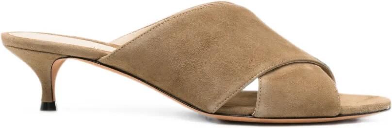 Le Monde Beryl Luca suède sandalen met kitten hak Bruin