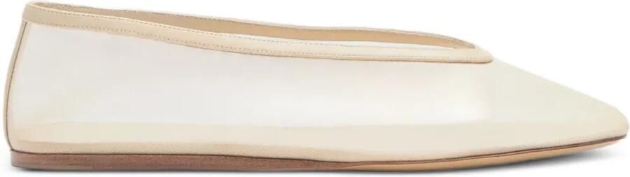 Le Monde Beryl Luna ballerina's met mesh en ronde neus Beige