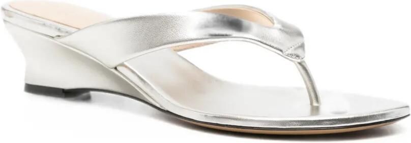 Le Monde Beryl Micro Wedge sandalen van champagneleer Goud - Foto 4