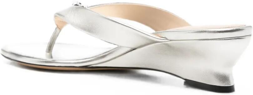 Le Monde Beryl Micro Wedge sandalen van champagneleer Goud - Foto 3