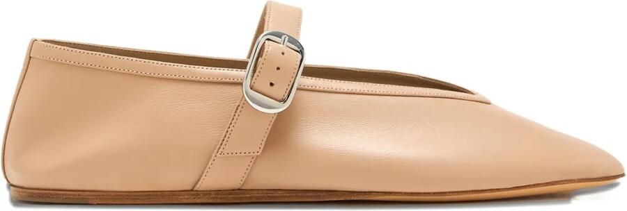 Le Monde Beryl Stella leren ballerina's met gespbandje Beige