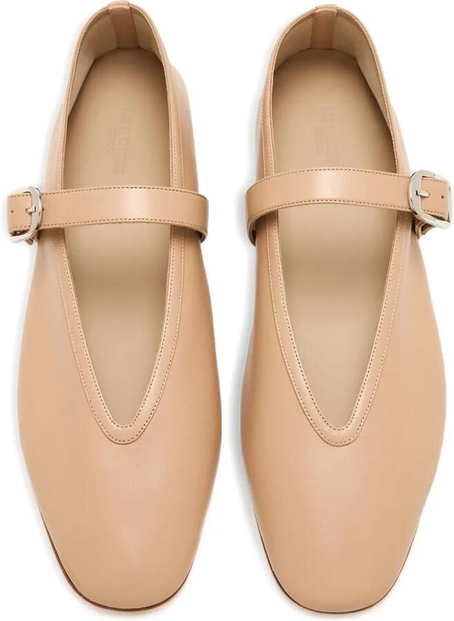 Le Monde Beryl Stella leren ballerina's met gespbandje Beige - Foto 3
