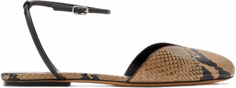Le Monde Beryl Valetta sandalen met dierenprint Beige