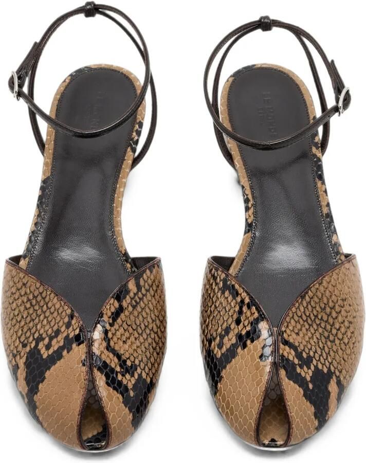 Le Monde Beryl Valetta sandalen met dierenprint Beige - Foto 2