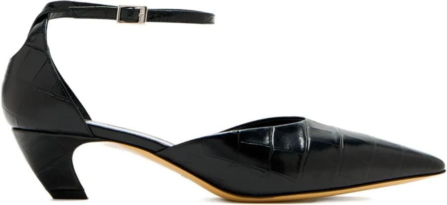 Le Monde Beryl Victoria pumps met krokodillen-reliëf Zwart