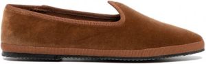 Le Monde Beryl Slippers met suède-effect Bruin