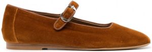 Le Monde Beryl Mary Jane fluwelen schoenen Bruin