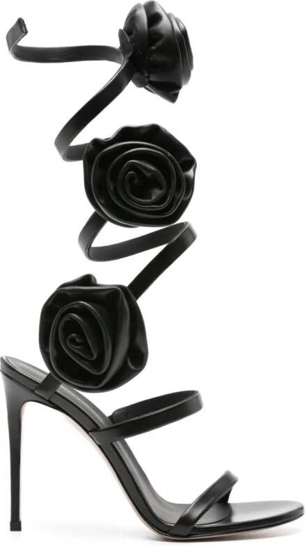 Le Silla 110 mm Rose spiraalvormige sandalen Zwart