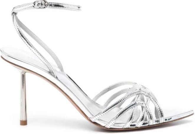 Le Silla 80mm Bella leren sandalen Zilver