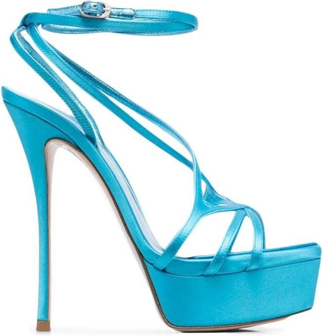 Le Silla Belen sandalen met plateauzool Blauw