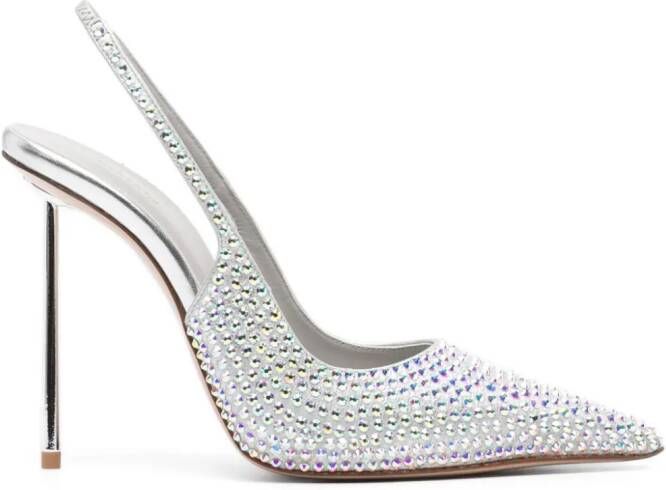 Le Silla Bella pumps verfraaid met kristallen Zilver