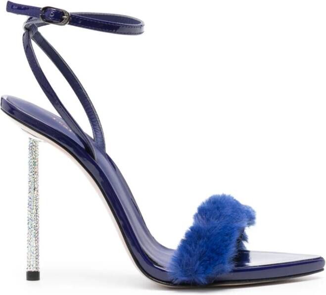 Le Silla Bella sandalen van imitatiebont Blauw