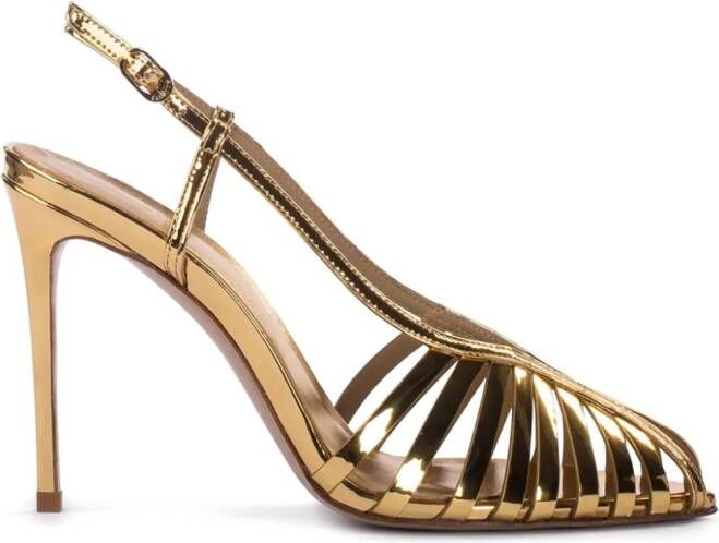 Le Silla Cage leren slingback pumps Goud