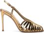 Le Silla Cage leren slingback pumps Goud - Thumbnail 1