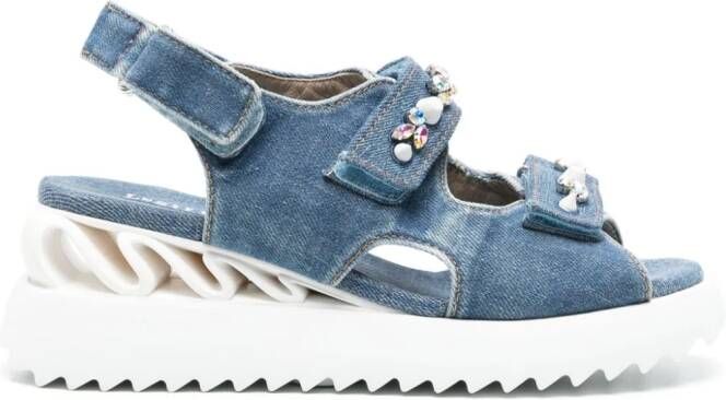 Le Silla Denim sandalen Blauw