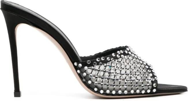 Le Silla 100 mm Gilda sandalen verfraaid met kristallen Zwart