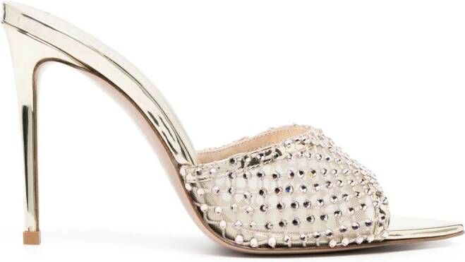 Le Silla Gilda 110mm crystal sandals Goud