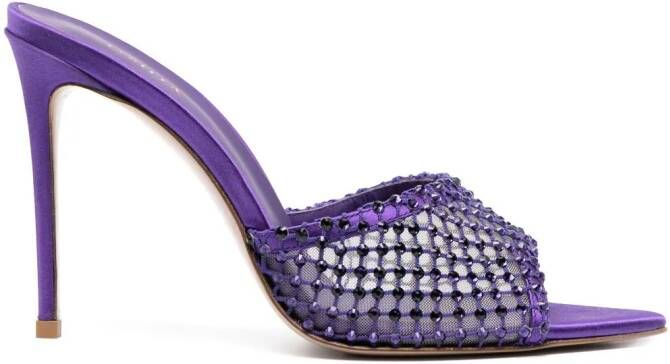 Le Silla Gilda 110mm crystal sandals Paars