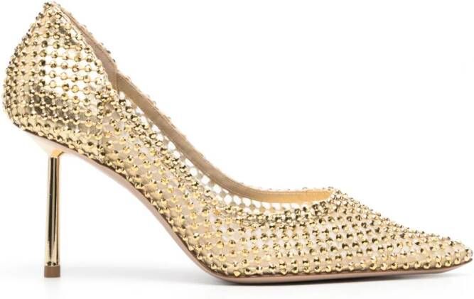 Le Silla Gilda 90 mm pumps verfraaid met kristallen Goud