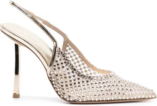 Le Silla Gilda pumps verfraaid met kristallen Goud