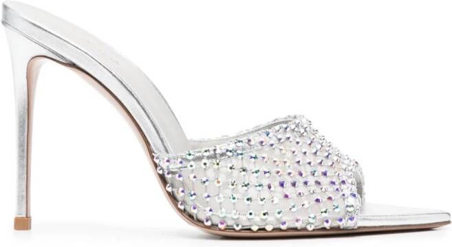Le Silla Gilda sandalen verfraaid met kristallen Zilver