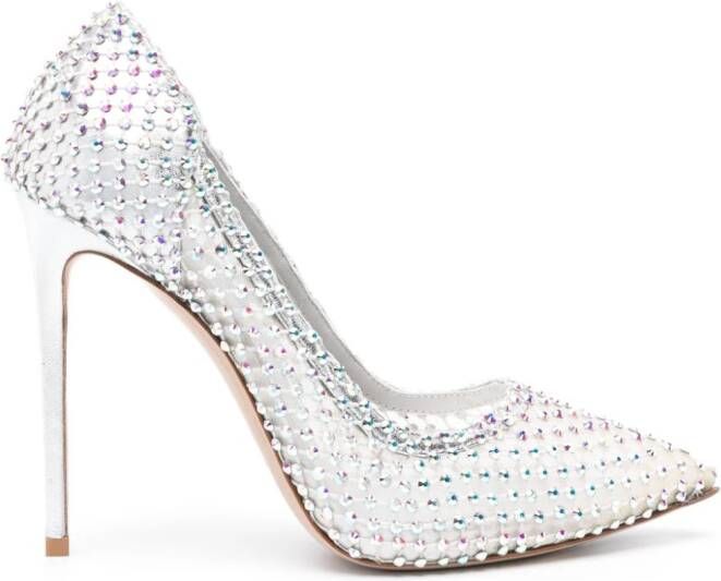 Le Silla Gilda slingback pumps verfraaid met stras Zilver