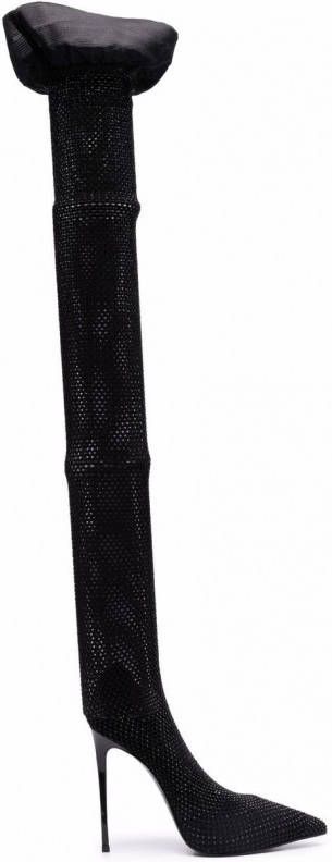 Le Silla Gilda soklaarzen dames plexiglas nylon Stof rubber leerleer 37.5 Zwart