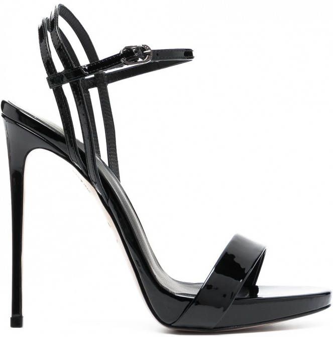 Le Silla Gwen lakleren stiletto sandalen Zwart