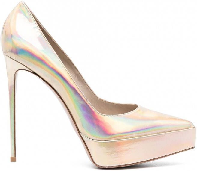 Le Silla 140 mm pumps met puntige neus Beige