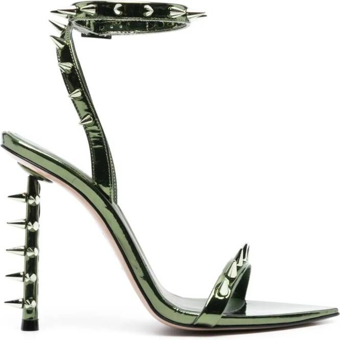 Le Silla Jagger 120mm sandalen verfraaid met studs Groen