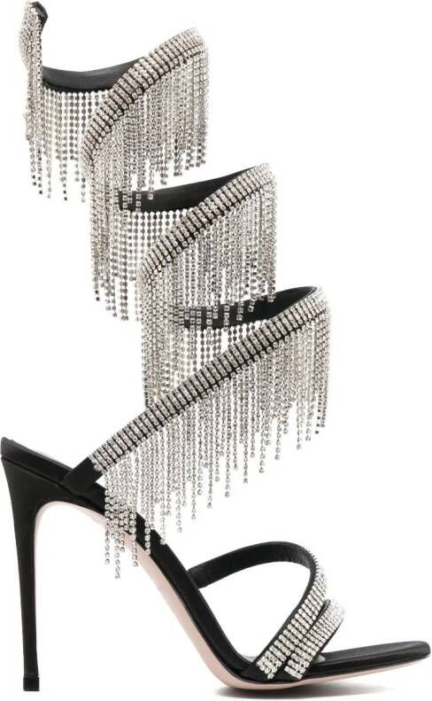 Le Silla Jewels sandalen met franje Zwart