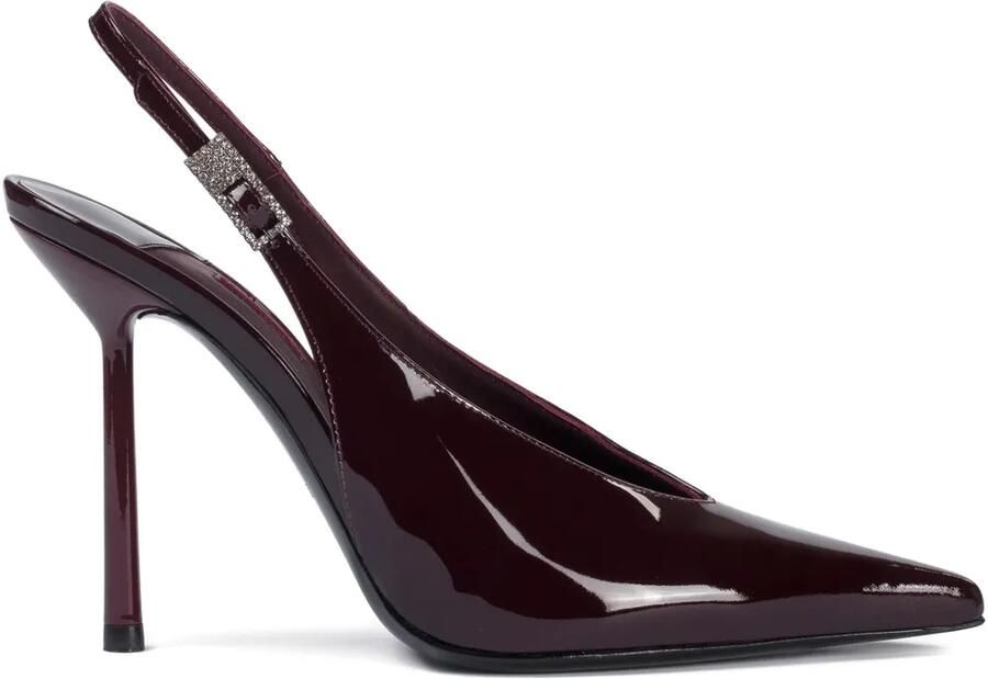 Le Silla 100 mm Clivage slingback pumps verfraaid met kristallen Rood