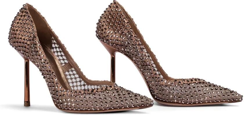 Le Silla 100 mm Gilda pumps verfraaid met kristallen Bruin - Foto 4